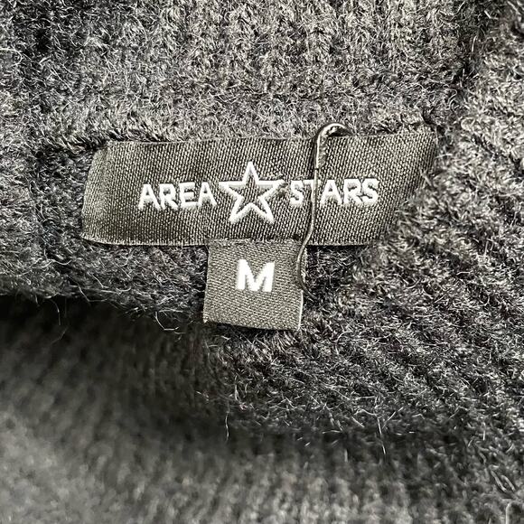 Area Stars Open Back Knit Sweater Dress Black Size M Long Sleeve Mock Neck - Picture 6 of 15